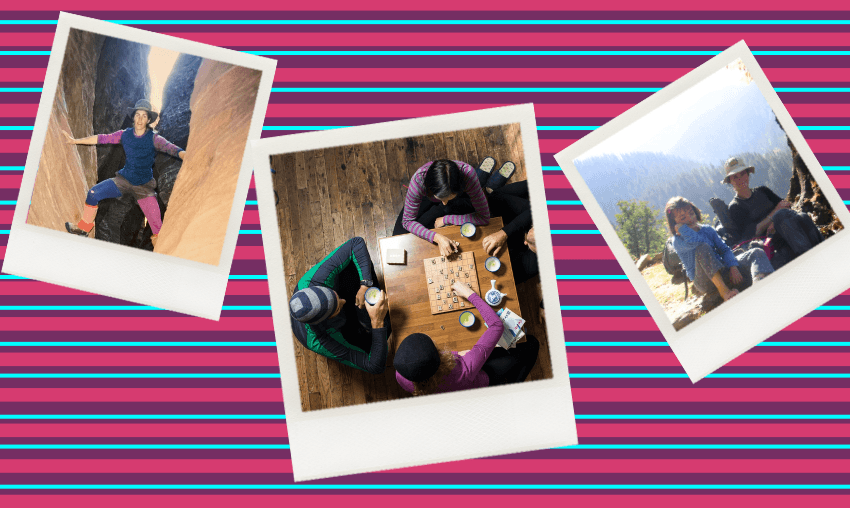 Stripey polyprop, L-R: In Utah in 1999, in a Kathmandu promo pic in 2014, in the Himalayas in 2007 (pictures courtesy Emily Lane, Kathmandu, Kaaren Mathias respectively) 
