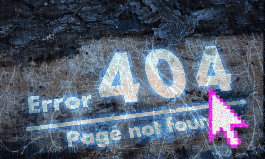 If domain payments aren’t kept up, the movement of knowledge through the internet disintegrates. (Image: The Spinoff) 
